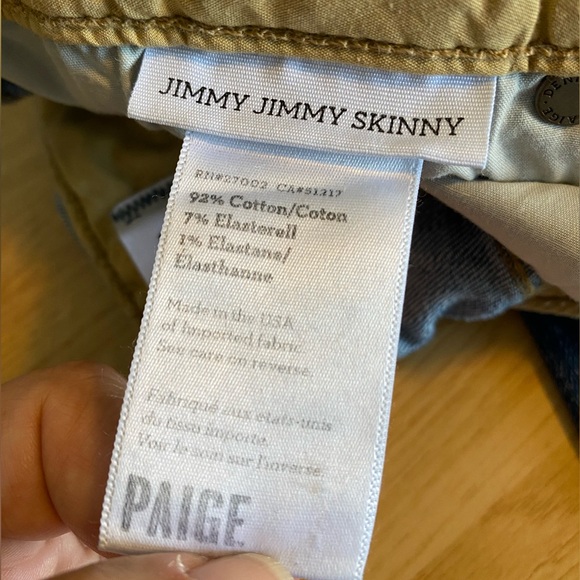 PAIGE~ Jimmy Jimmy Skinny Jeans Size 28 - Picture 6 of 6
